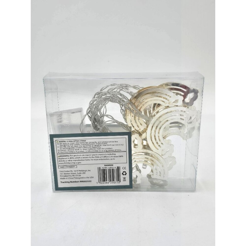 Room2Room Metal Silver Rainbow String Lights 9ft Length & Warm White LEDs - Picture 2 of 2